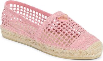 Prada Crochet Espadrille Flat in Pink at Nordstrom, Size 7Us