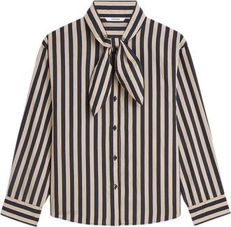 Summum Blouse Tweekleurige streep - Dames - Blouses & Shirts - Blauw - Maat: M Viscose