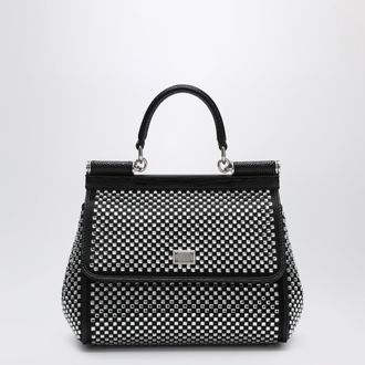 Dolce & Gabbana Sicily small black top-handle bag with crystals