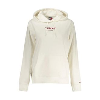Tommy Hilfiger Hoodies, female, White, Size: XL Cotton Crewneck Sweatshirt