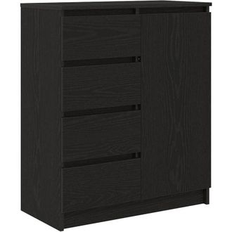 vidaXL Sideboard with Drawers Black Oak 71x35x84 cm Engineered Wood vidaXL