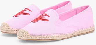 Tommy Hilfiger Womens Script Monogram Canvas Espadrille - Rose Petal - US 5 / EU 35