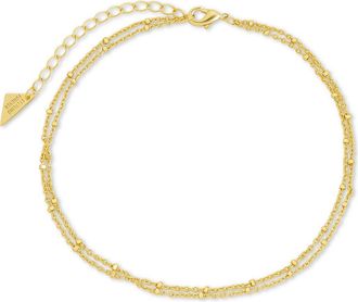 Sterling Forever Alison Layered Chain Anklet in Gold at Nordstrom Rack