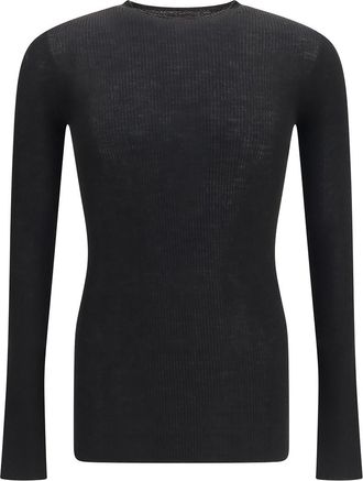 Rick Owens Black Slim Knitted Sweater