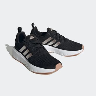 adidas Sneaker ADIDAS SPORTSWEAR SWIFT RUN, Damen, Gr. 38,5, schwarz-weiss (core schwarz, champagne metallic, cloud wei&szlig;), Textil, Schuhe Sneaker