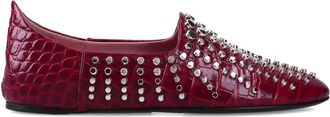 Premiata studded croc-embossed ballet flats - women - Calf Leather/Thermoplastic Polyurethane (TPU)/Fabric - 36 - Red
