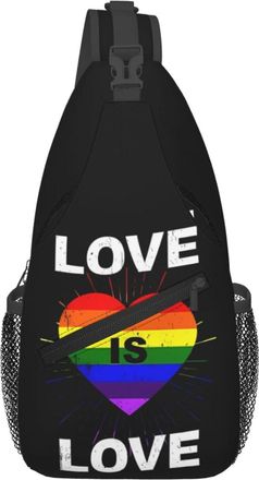 Generic Pride Rainbow Gay Love Is Love Pride Day Cross Body Bag Adjustable Shoulder Bag Trendy Chest Backpack For Sports Cycling Casual