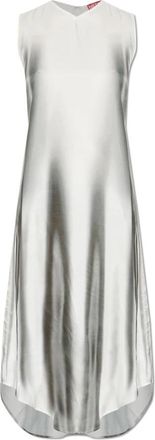 Diesel D-Tavy Dress - Dames - Casual kleedjes - Grijs - 2XS - Satijn - Kleedjes