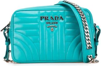 Prada Pre-owned Cross Body Bags, female, Blue, Size: ONE SIZE Pre-owned Camera Shoulder Bag