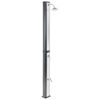 Beliani Ducha Solar Independiente De Exterior Pvc Con Energ&iacute;a Solar Negro/plateado Topocalma