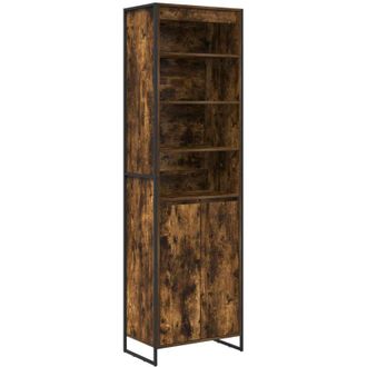 vidaXL Tall Cabinets 2 pcs Smoke Oak 60 x 36 x 200 cm Engineered Wood vidaXL
