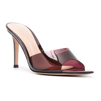 Gianvito Rossi Heeled Mules, female, Red, 3 UK, Red Pointed Plexiglass Sandals Made in Italy