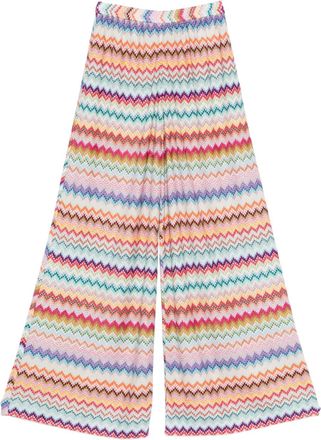 Missoni zigzag palazzo pants - women - Viscose/Metallised Fibres - 42 - Neutrals