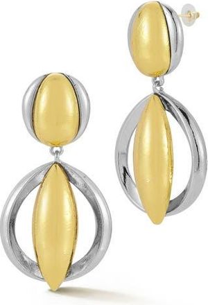 Sphera Milano Two-Tone Drop Earrings in Gold at Nordstrom Rack