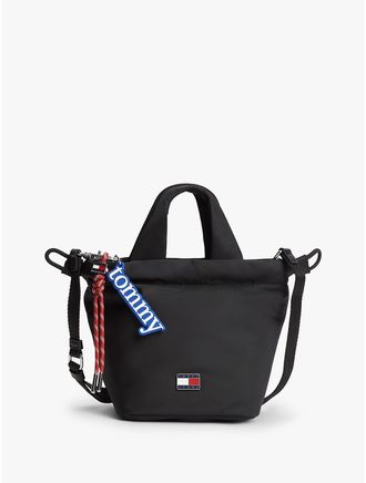Tommy Hilfiger Womens Tommy Jeans Charm Mini Bucket Bag - Black