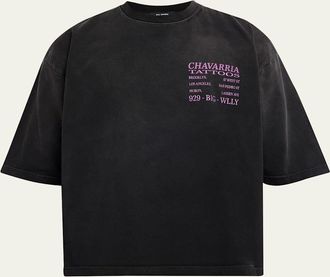 Willy Chavarria Mens Chavarria Tattoos Cotton Boxy Fit T-Shirt