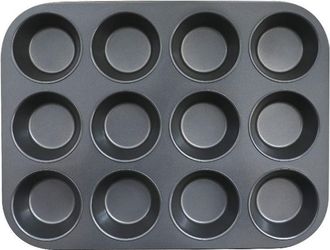OEM Molde Para 12 Magdalenas, Antiadherente, Apto Para Lavavajillas, De Acero Al Carbono, Permite Hornear 12 Magdalenas Y Requiere Poca Grasa O Mantequill