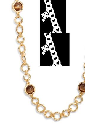Karine Sultan Mocha Station Necklace in Gold at Nordstrom
