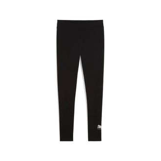 Puma Leggings PUMA ESS METALLIC LEGGINGS, Damen, Gr. XS, N-Gr, silber (puma schwarz, metallic silber), Jersey, Obermaterial: 95% Baumwolle, 5% Elasthan, be