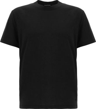 Tom Ford Lyocell Cotton Crew Neck T-Shirt - Heren - T-shirts - Zwart - S - Katoen - Tops