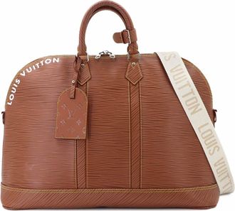 Louis Vuitton Cognac Epi Leather Handbag Weekend Bag (Pre-Owned)