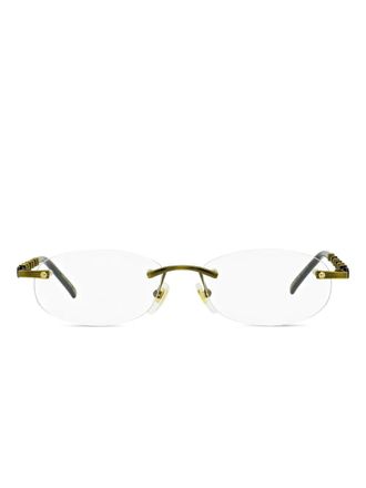 Gucci bamboo-detail rimless glasses - women - Metal - One Size - Gold