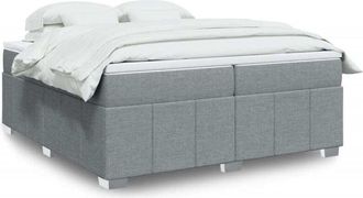 vidaXL Vidaxl - Cama Box Spring Con Colch&oacute;n Tela Gris Claro 200x200 Cm