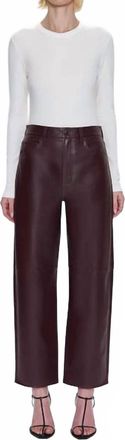 Pistola Denim Jett High Rise Bowed Straight Pants In Cabernet