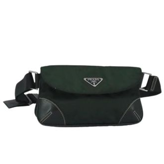 Prada Pre-owned Belt Bags, unisex, Green, Size: ONE SIZE Pre-owned Nylon Belt Bag