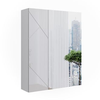 Vicco Armario Con Espejo De Ba&ntilde;o Irma, Blanco Alto Brillo, 60 X 75 Cm