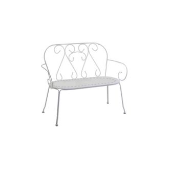 Vacchetti Banco De Jard&iacute;n Blanco 105x48 Cm H 90 Cm En Metal Mod. New Old
