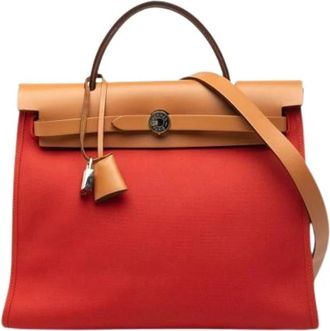 Herm&egrave;s Pre-owned Herbag Zip 31 - Dames - Vintage Handtas - Oranje - ONE Size - Leer - Vintage