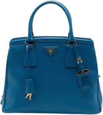 Prada Pre-owned Parabole Tote - Dames - Vintage Handtas - Blauw - ONE Size - Leer - Vintage