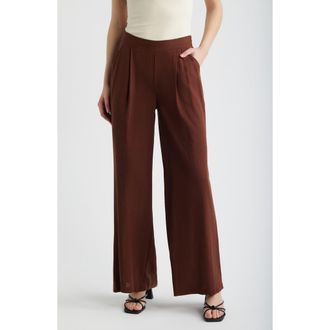 Hue Coastal Palazzo Pants in Shaved Chocolate at Nordstrom, Size X-Large