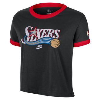 Nike Philadelphia 76ers Essential Hardwood Classics Nike Womens NBA T-Shirt in Black | HV5398-010