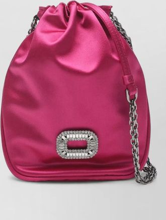 Roger Vivier satin bucket bag chain strap embellishment