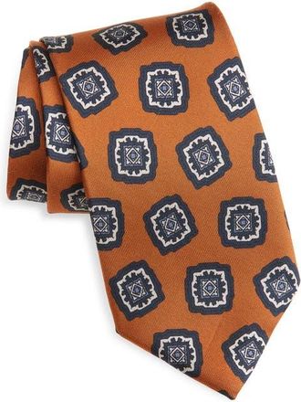 Jack Victor Charest Medallion Silk Tie in Terracotta at Nordstrom