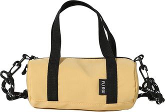 Generic Nylon Cylinder Bag for Women, Ladies Tote Bag Handbag Cross Body Bags Cylindrical with Comfortable Handles (yellow)