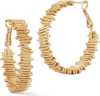 Glaze Jewelry Textured Round Hoop Earrings in Gold at Nordstrom Rack