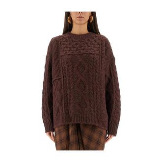 Isabel Marant Jersey de punto con cuello redondo y ochos - Knitwear - Mujer - Rojo - S