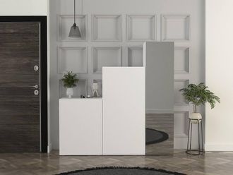 Vente-Unique Modular 3-Door Wardrobe - With Mirror - L180 Cm - White - TELEZA