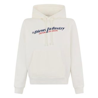 Diesel Hoodies, male, White, Size: M Hooded Sweatshirt