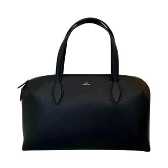 Toteme M Grained Leather Day Tote Bag - Dames - Tassen - Zwart - Maat: ONE Size Leer