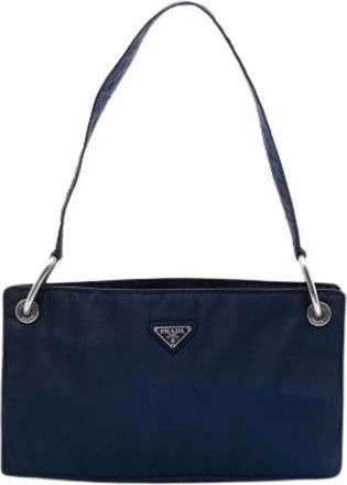 Prada Pre-owned Shoulder Bags, female, Blue, Size: ONE SIZE Pre-owned Vintage Nylon Shoulder Bag