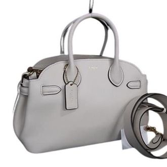 Coach Light Beige Leather Handbag Shoulder Bag Tote Bag (Pre-Owned)