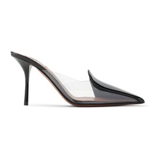 Alaia Schoenen, Dames, Zwart, 37 EU, Leer, Zwarte Leren Pantoffels Stijlvolle Hakken