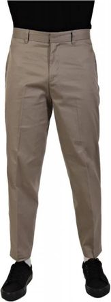 Emporio Armani Cotton Stretch Pants - Heren - Slim Fit Broeken - Grijs - M - Katoen - Broeken