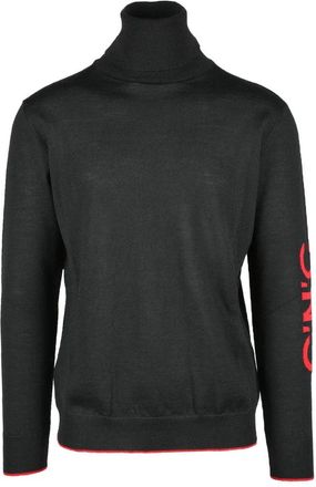 Costume National Black High-Neck Viscose-Blend Sweater