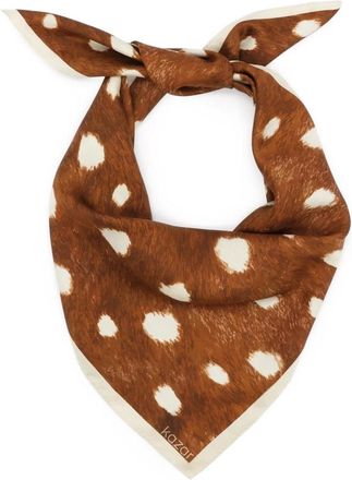Kazar Zijden Sjaal met Dierenprint - Dames - Zijden sjaals - Bruin - ONE Size - Accessoires