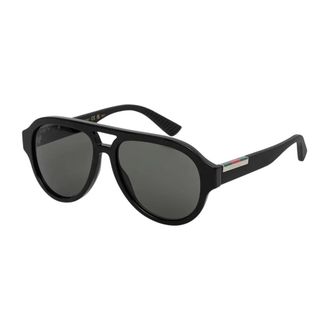 Gucci Zonnebrillen - Heren - Zonnebrillen - Zwart - 55 MM - Accessoires